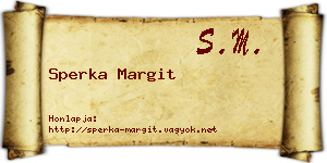 Sperka Margit névjegykártya